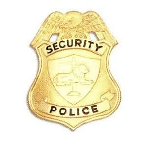  HWC SECURITY POLICE Gold Heavy Duty Breast Badge Shield 3 