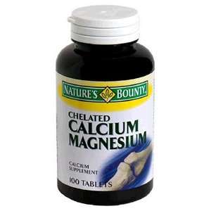  Natures Bounty Chelated Calcium Magnesium, 100 Tablets 