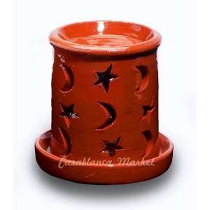  Moroccan Star Moon Candle Holder Brown