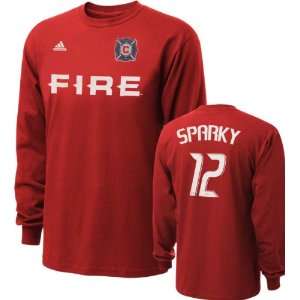 Chicago Fire Youth Sparky adidas Name and Number Long Sleeve T Shirt