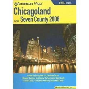  American Map 627178 Chicagoland Seven County Road Atlas 