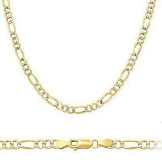 Solid 14k Yellow and White Gold Figaro Chain 2.5mm 18  