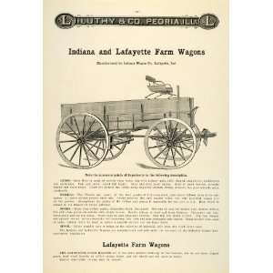  1912 Ad Indiana Lafayette Farm Wagons Horse drawn Luthy 