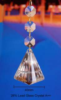 Lead Glass Crystal Diamond Chandelier Prism 40mm  