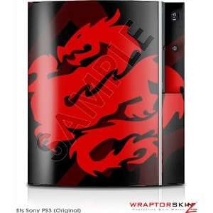  Sony PS3 Skin   Oriental Dragon Red on Black by 