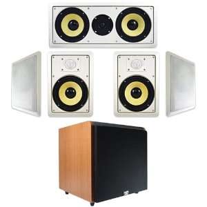   In Wall Speaker System w/Cherry 600W 10 HD Powered Home Subwoofer (5