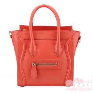 Real Leather Colorful Contrast Mini Smile Nano Bag Handbag Tote 