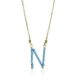  Mercedes Salazar Stones Turquoise Initial N Necklace 