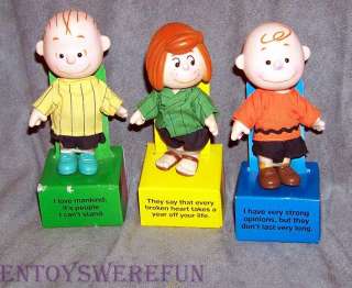   Figures Linus Peppermint Patty Charlie Brown Gift Boxes Mottoes  