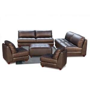  Zen 5PC Armless Mocha Living Room Set By Diamond Sofa 