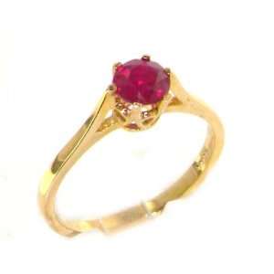  Luxury 9K Yellow Gold Womens English Made Ruby Solitaire 1 