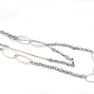   length necklace french touch Chorégraphie antique silver plated
