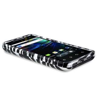 Silver Black Zebra Snap on Hard Phone Case Cover+DC Charger Accessory 