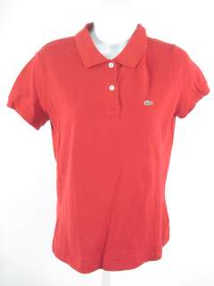 LACOSTE Red Cotton Polo Shirt Top Sz 42  