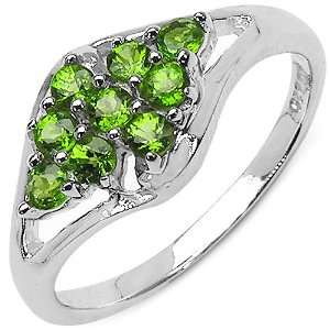  0.50 Carat Genuine Chrome Diopside Sterling Silver Ring Jewelry
