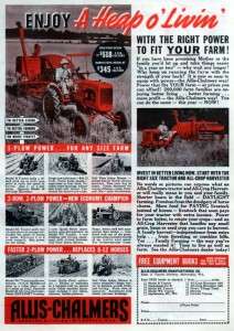 1940 Allis Chalmers Model B Tractor Original Color Ad  