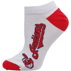   Indians Ladies White Arched Team Name Ankle Socks