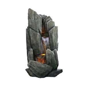 38.5 Coalmont Faux Stone Lighted Outdoor Water Fountain 