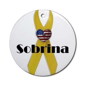  Military Backer Sobrina (Yellow Ribbon) Ornament (Round 