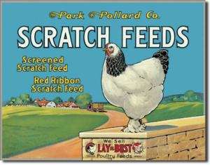 Scratch Feed Chicken Rooster Country Tin Metal Sign  