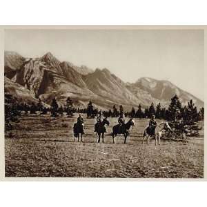  1926 Horseback Rider Snaring Valley Jasper Park Alberta 