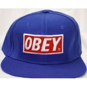  Obey Snapback Blue Adjustable Plastic Snap Back Hat / Cap 