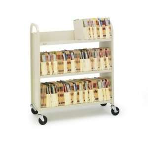   MFG CO Steel Slant Shelf Single Sided Book Cart