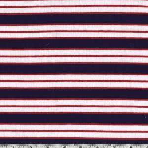  62 Wide Jersey Knit Stripe Red/White/Blue Fabric By The 