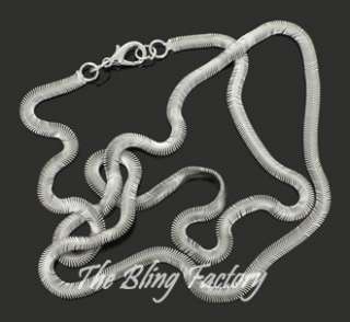 Mens 36 Inch Silver/Rhodium Plated Flat Snake Chain 6 mm Hip Hop 