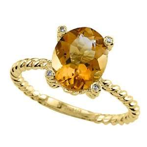  2.10 cttw Genuine Citrine Ring by Effy Collection® in 14 