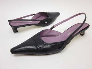 AUTRE CHOSE Black Pointed Toe Slingbacks Heels Sz 7.5  