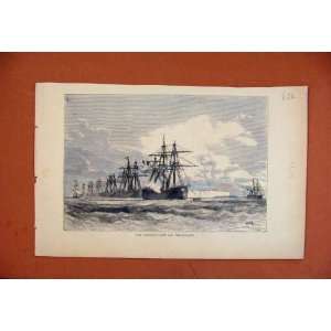  French Fleet Heligoland C1870 The Graphic Old Print