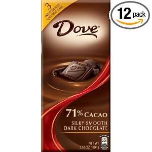 Dove Dark Chocolate Candy (71% Cacao), 3.53 Ounce Packages (Pack of 12 