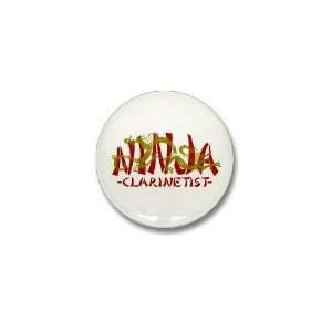  Dragon Ninja Clarinetist Music Mini Button by  