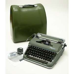  1956 Green Olympia SM3 De Luxe Typewriter with Olive Green 