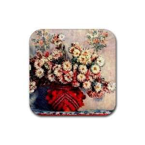  Still Life Chrysanthemums By Claude Monet Coasters   Set 