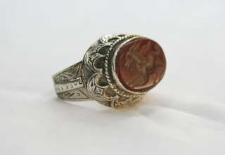   SEAL .925 STERLING SILVER RING   SIZE 6 8 10 DEER INTAGLIO  