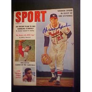  Warren Spahn Milwaukee Braves Autographed August 1961 