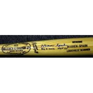 Autographed Warren Spahn Baseball Bat   Ls Hb Pm Psa Dna 