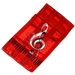  Red Treble Clef with Keyboard Scarf 