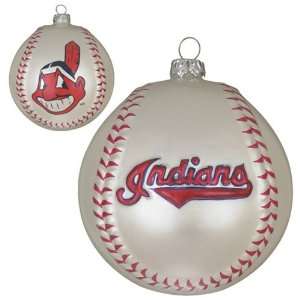  BSS   Cleveland Indians MLB Glass Baseball Ornament (3 