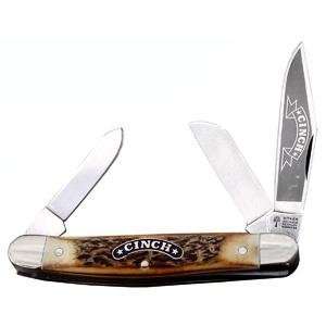 Cinch Knives Stockman Knife with Stag Handle and 3 Blades  