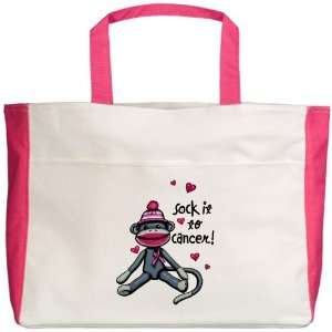  Beach Tote Fuchsia Sock It To Cancer   Cancer Awareness 