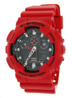 CASIO G Shock GA100B 4A Red × Black Color Analog and Digital Watch 