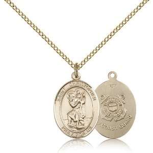 Gold Filled St. Christopher / Coast Guard Pendant Jewelry
