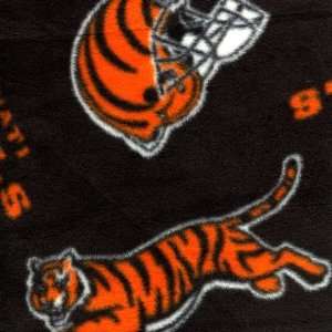   Bengals Black FLEECE Fabric (By the Yard)