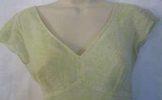 Classy lime green ANN TAYLOR cap sleeve silk blouse size 6  