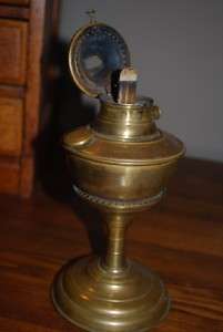 Solid Brass PERKINS & HOUSE kerosene oil lamp, Patd 1857, 1866, 1871 