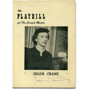  Jessica Tandy Hilda Crane Signed Autograph Playbill 