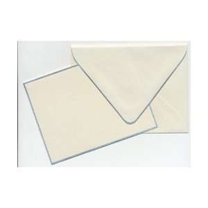  Curious White Gold/Silver Border A7 Card & Envelope 12/box 